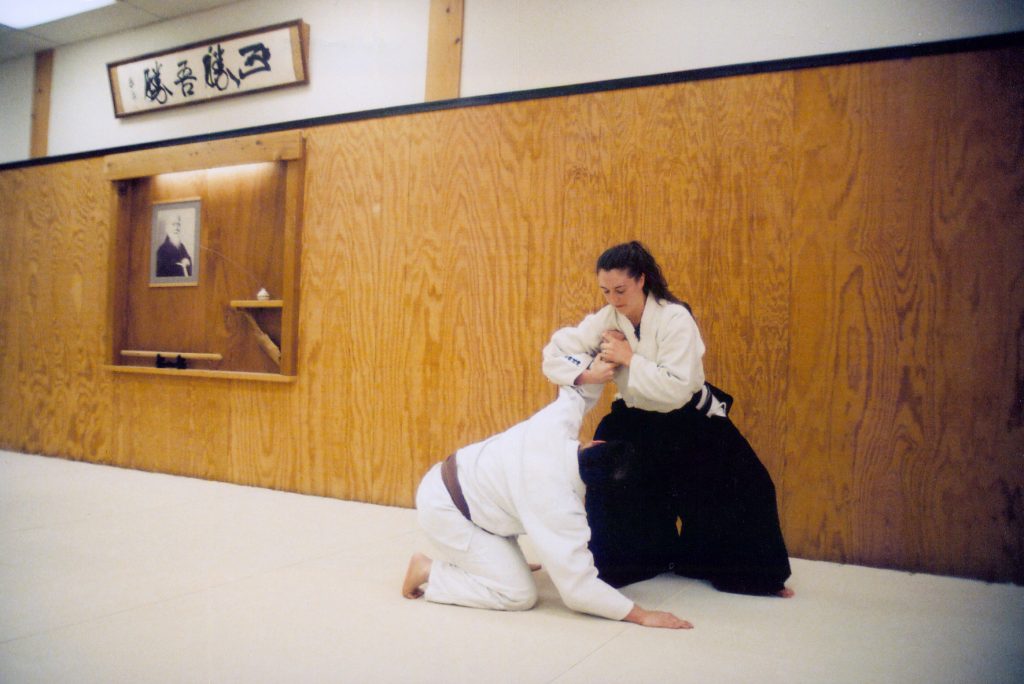 Christina Taylor, Sensei, Aikido of Alabama, delivering nikkyo